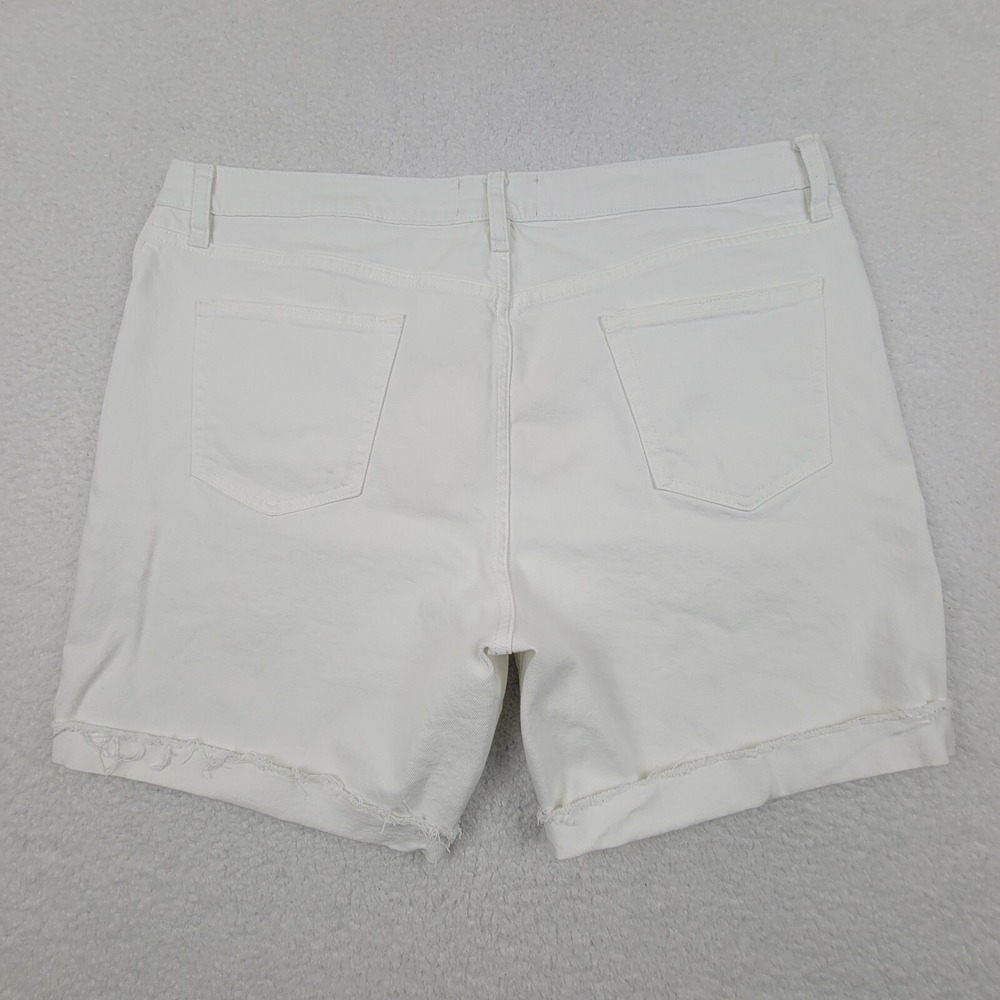 Sun Stone Cuffed Denim Shorts Mens 40 White Stretch Cotton Blend 7.5" Inseam - Picture 8 of 8